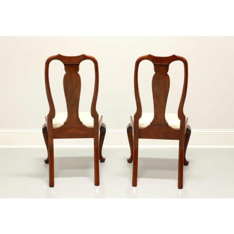 HENKEL HARRIS 105S 24 Solid Cherry Queen Anne Dining Side Chairs - Pair A In Good Condition In Charlotte, NC