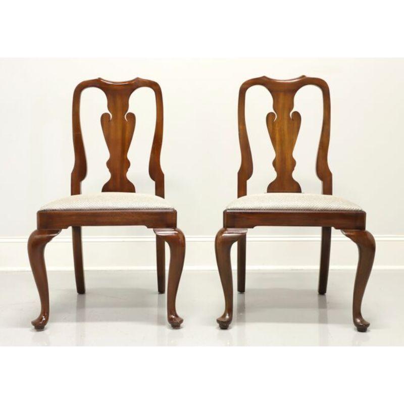 American HENKEL HARRIS 110 29 Solid Mahogany Queen Anne Dining Side Chair - Pair A