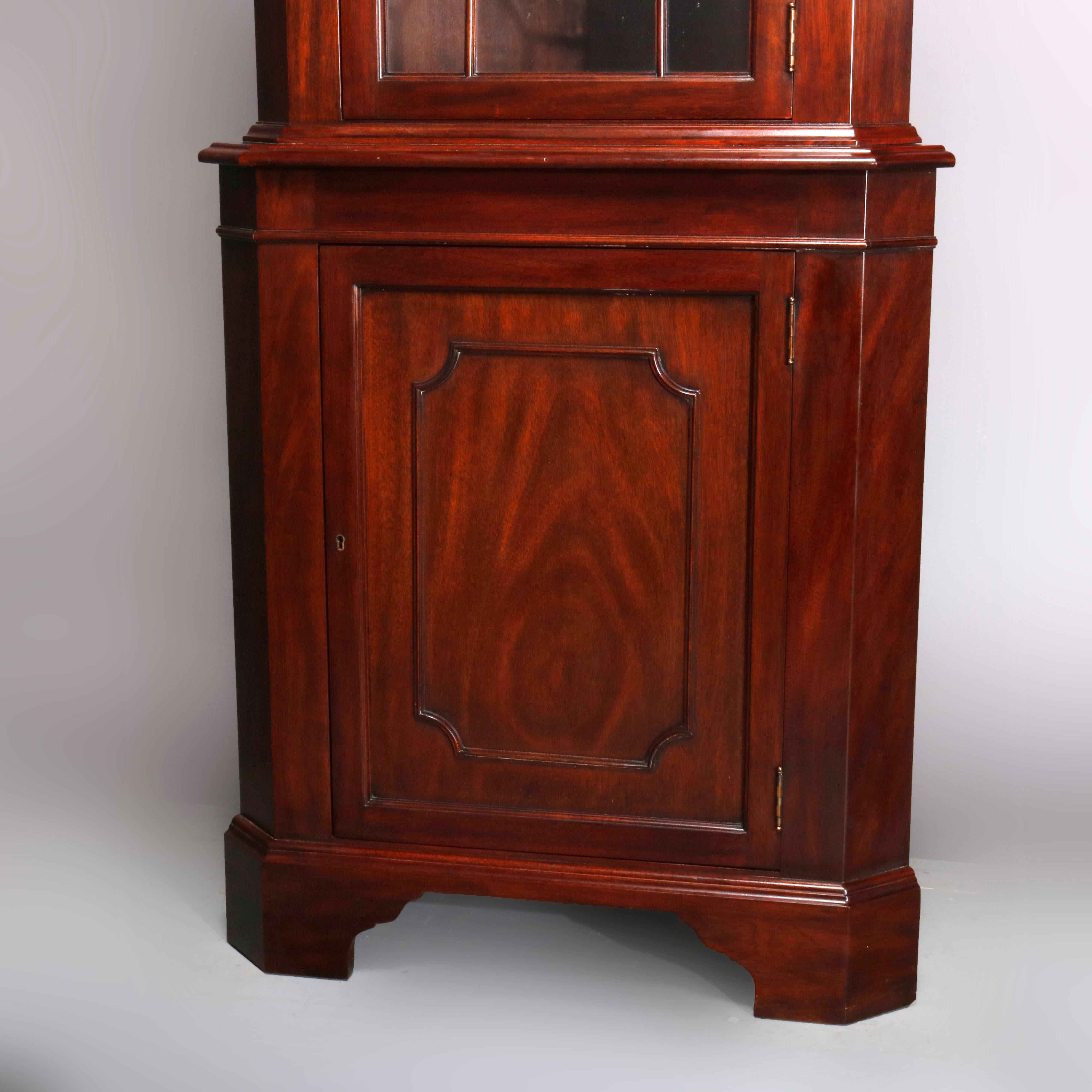 American Vintage Henkel Harris Georgian Style Mahogany Corner Cabinet, C1960