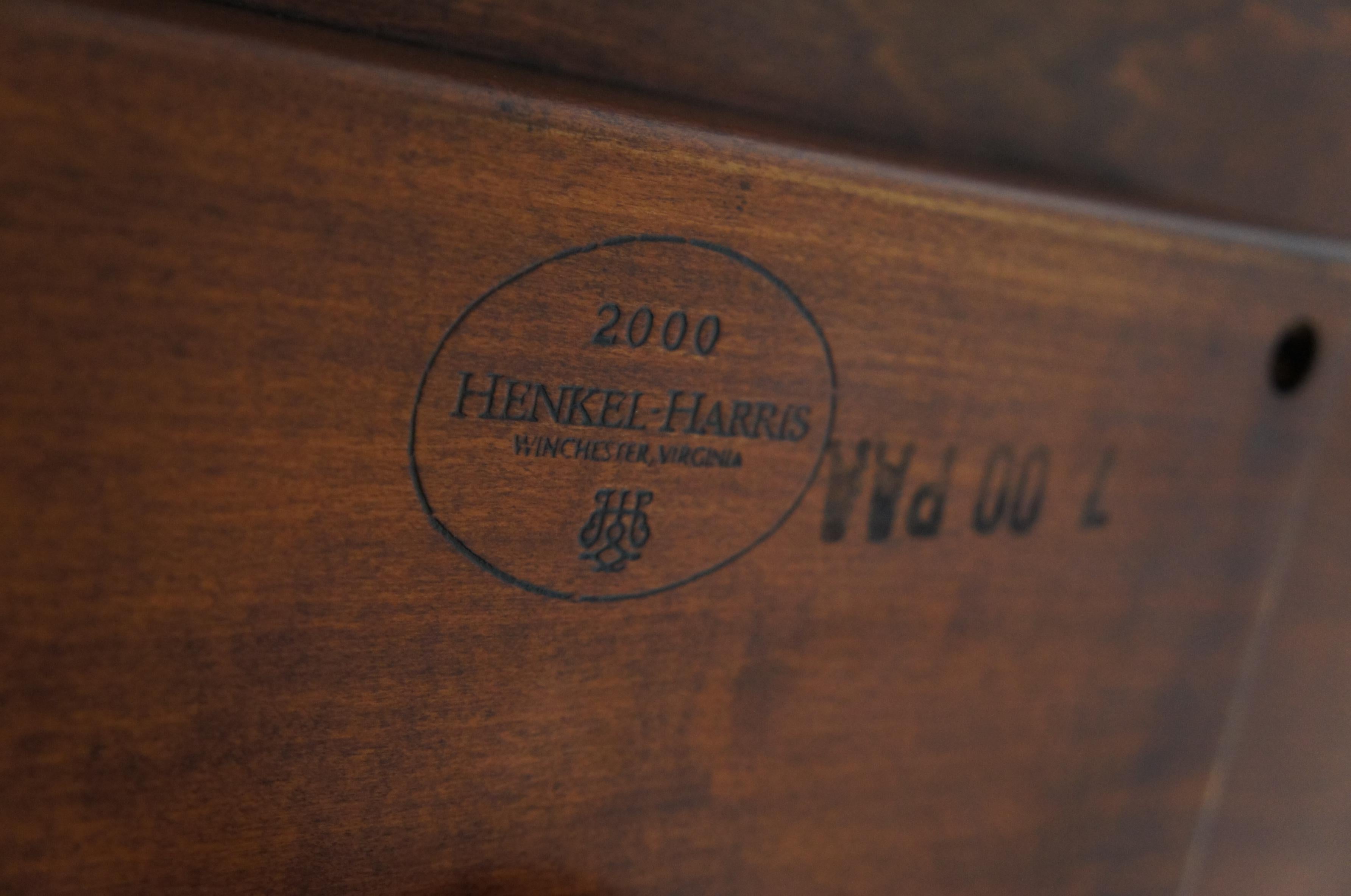 Vintage Henkel Harris Jefferson Cherry Octogon Flip Top Pedestal Center Side Tab 2