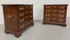 Vintage Henkel Harris Mahogany Bachelor Chest Nightstands - Set of 2