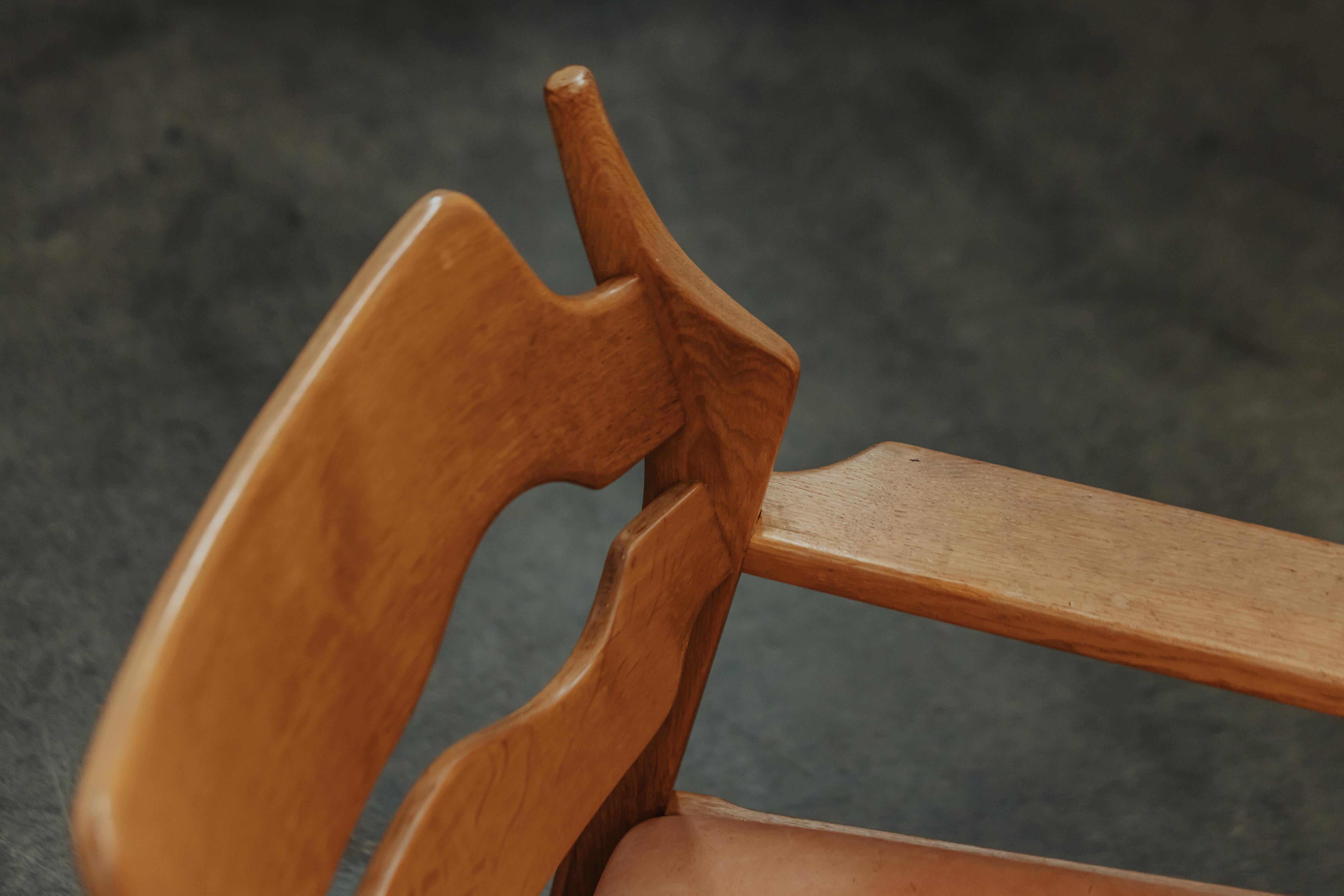 Vintage Henning Kjaernulf Razor Lounge Chair in Oak From Denmark, Circa 1960s 1