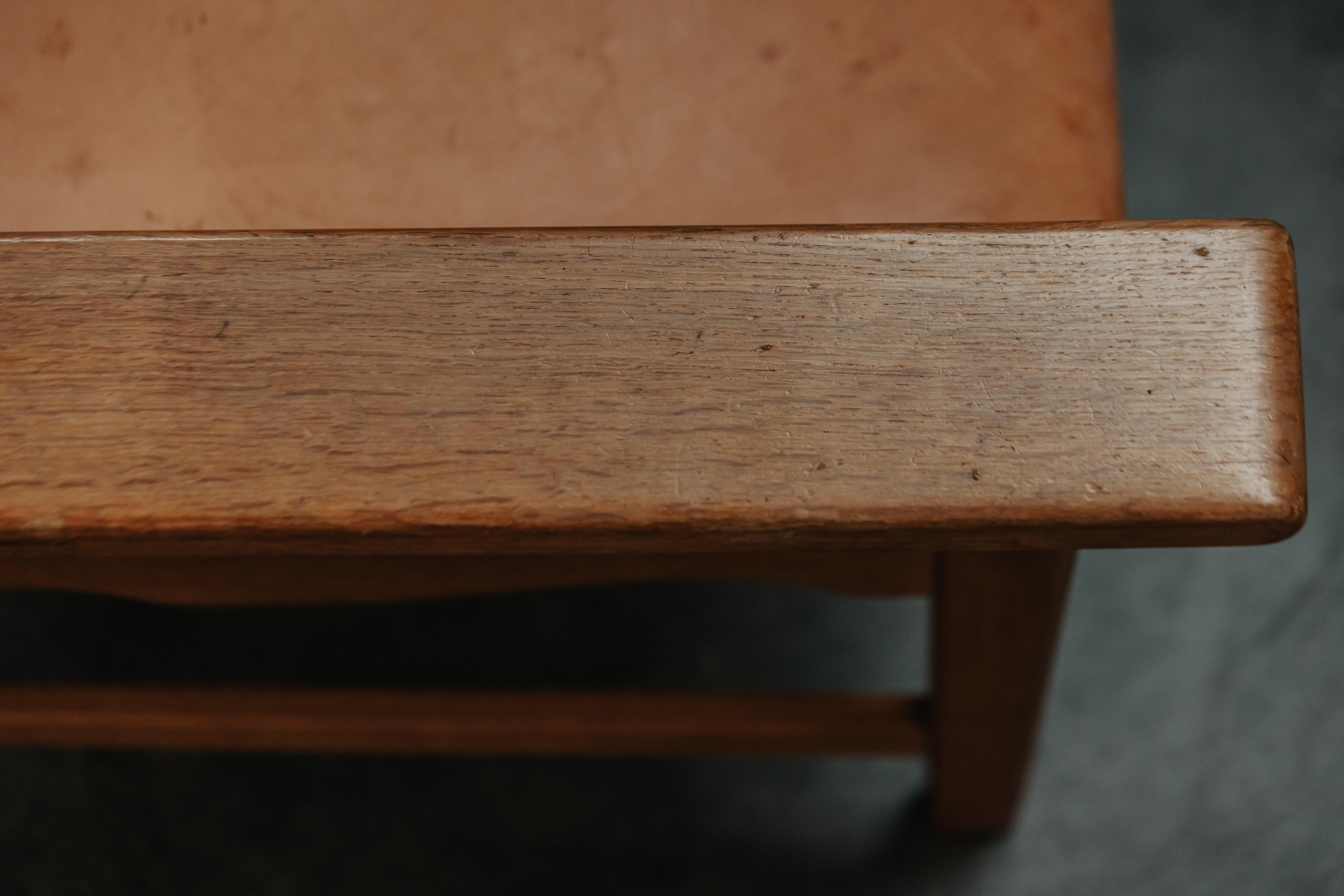 Vintage Henning Kjaernulf Razor Lounge Chair in Oak From Denmark, Circa 1960s 2
