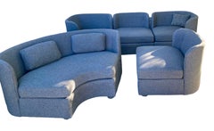 Henredon Folio 5 PC Sculptural Grey Flannel Modular Sectional Sofa Set