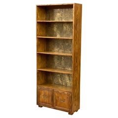 Vintage Henredon Artefacts Campaign Style Bookcase With Lower Cabinet