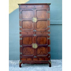 Vintage Henredon Asian Brass Detail Cabinet
