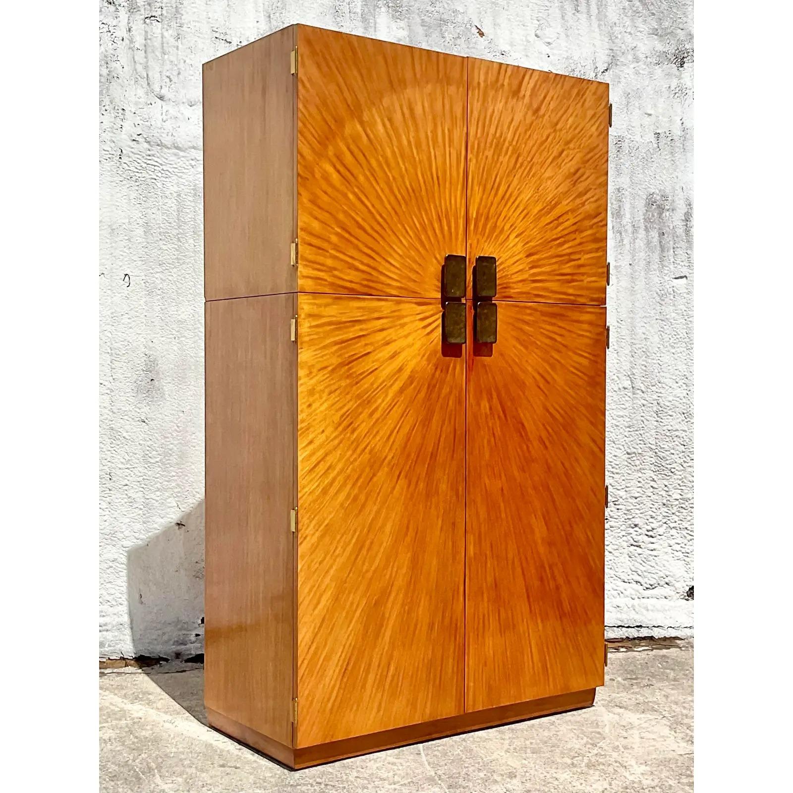 Vintage Henredon Bookmatched Burl Wood Arbus Armoire 3
