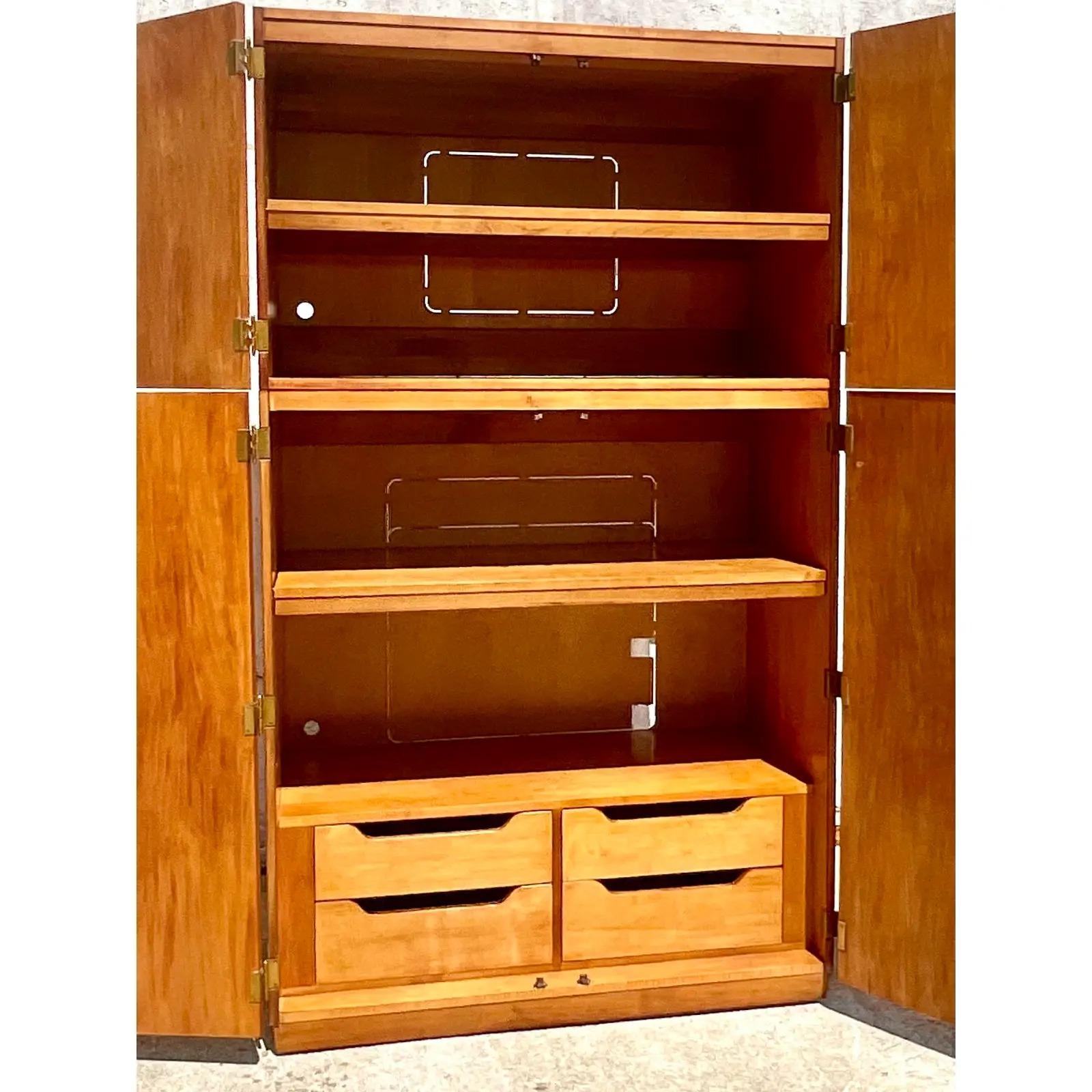 Vintage Henredon Bookmatched Burl Wood Arbus Armoire 4