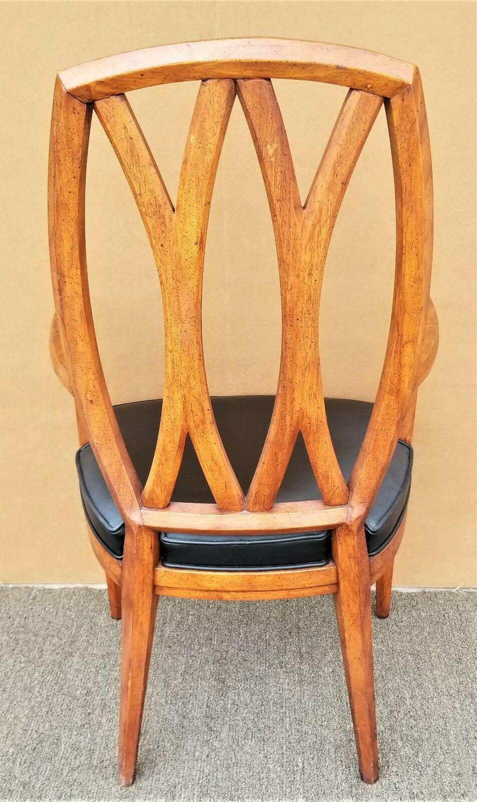 Vintage Henredon Burl Armchair Dining Desk Chair In Good Condition For Sale In Lake Worth, FL