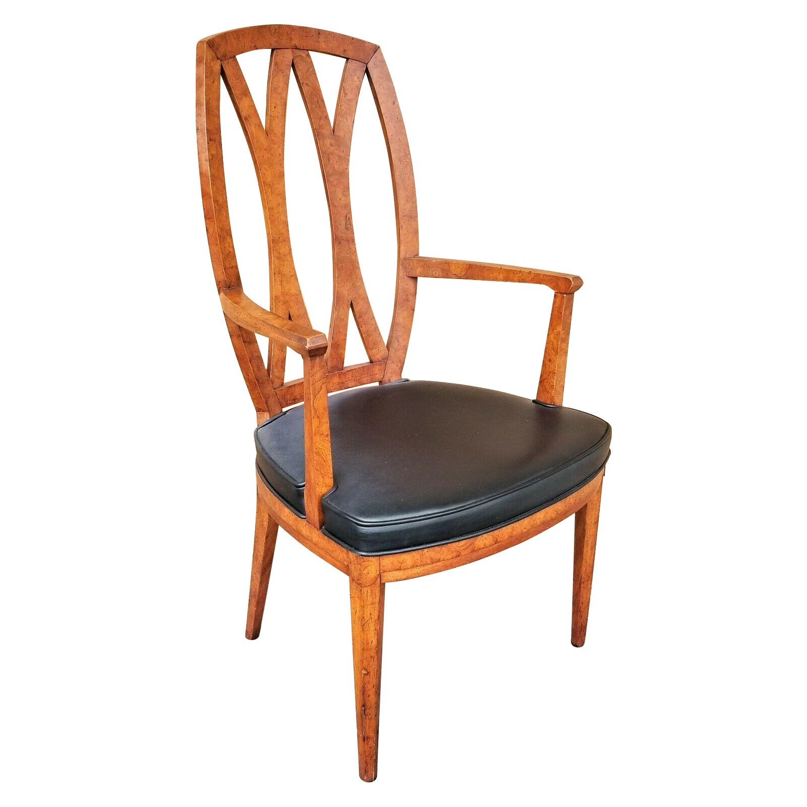 Poltrona Henredon vintage in radica Sedia da scrivania da pranzo