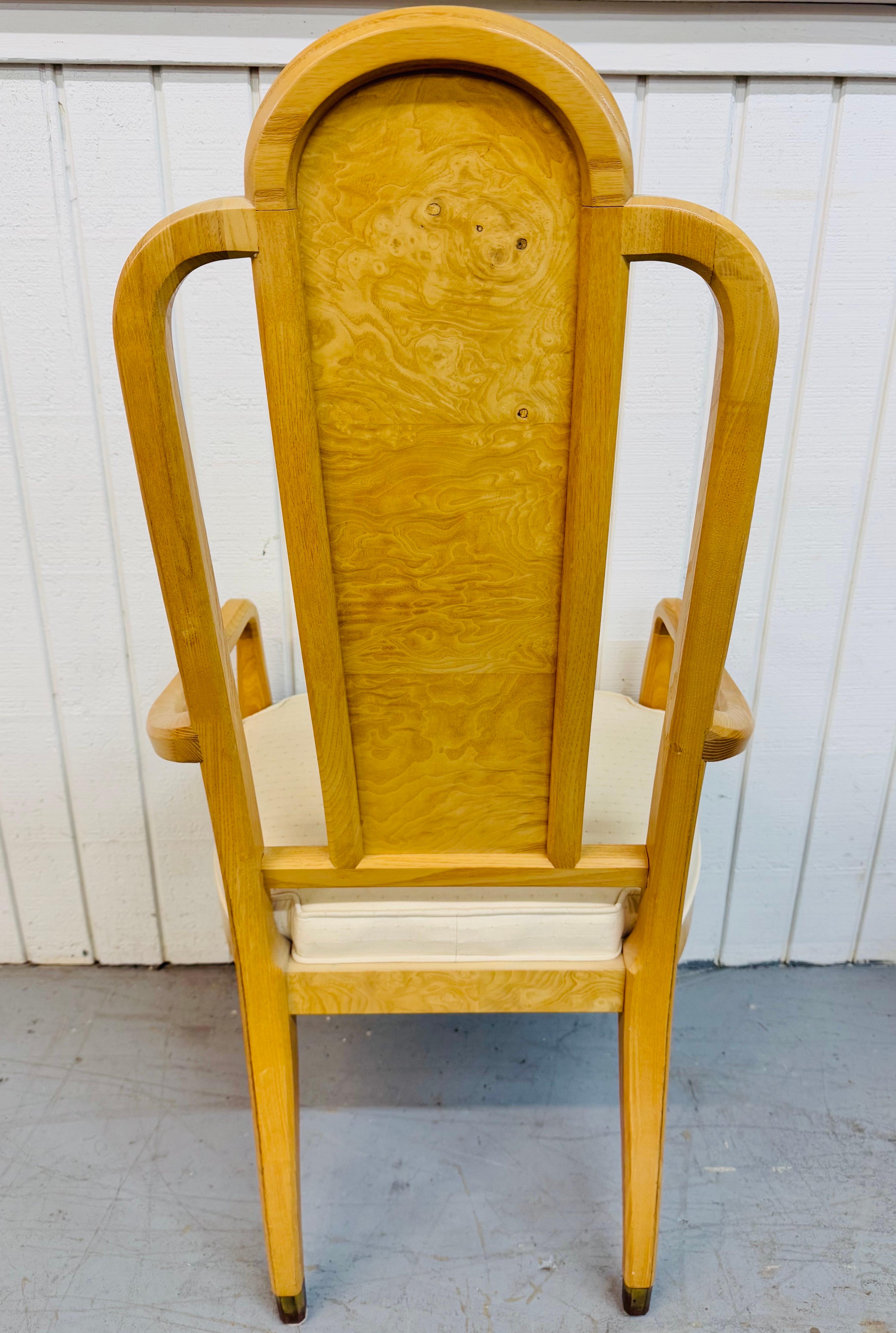 20th Century Vintage Henredon Burled Wood Dining Chairs - Set of 6 For Sale