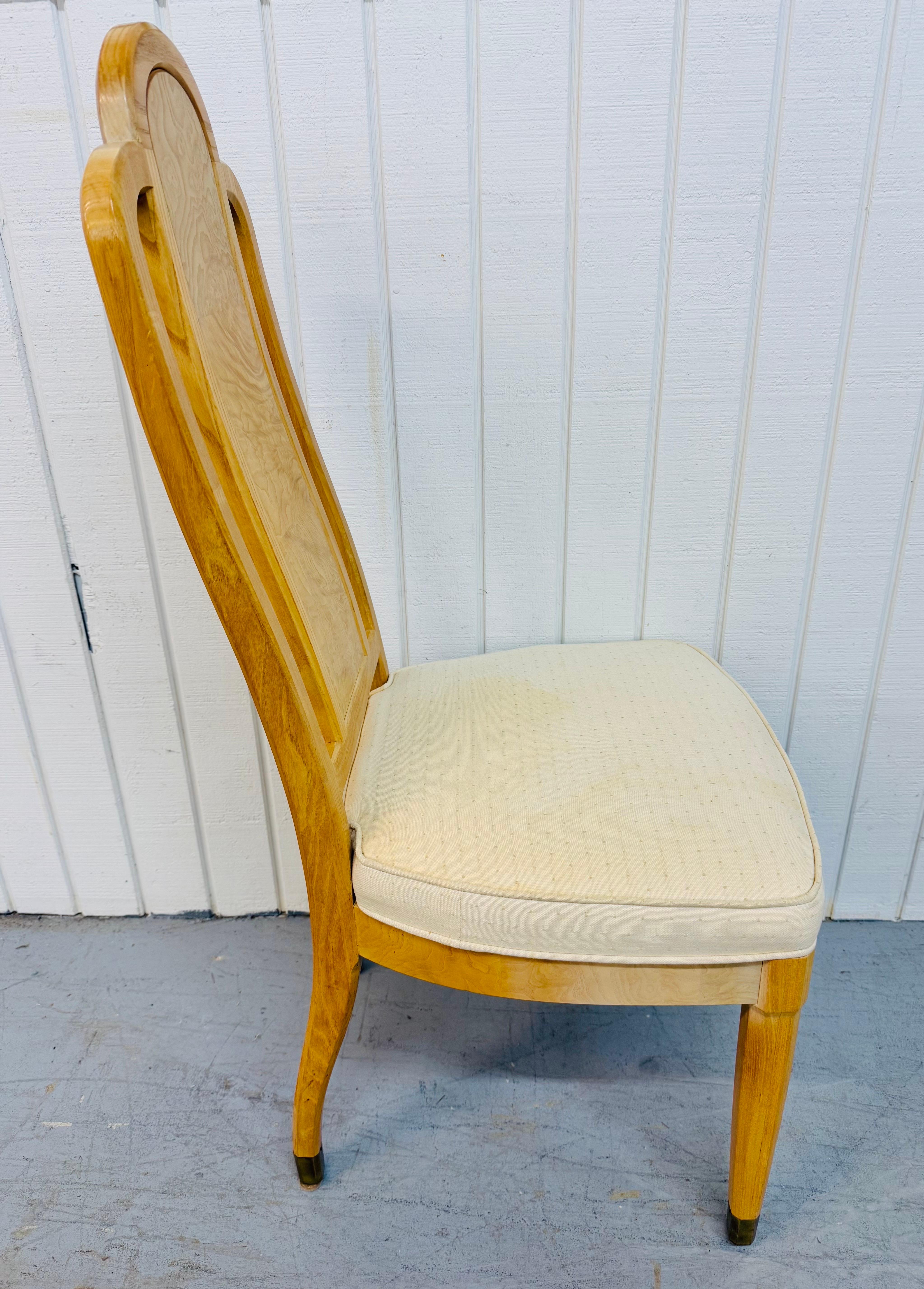 Vintage Henredon Burled Wood Dining Chairs - Set of 6 For Sale 1