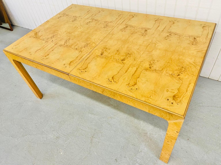 Vintage Henredon Burled Wood Dining Table For Sale at 1stDibs