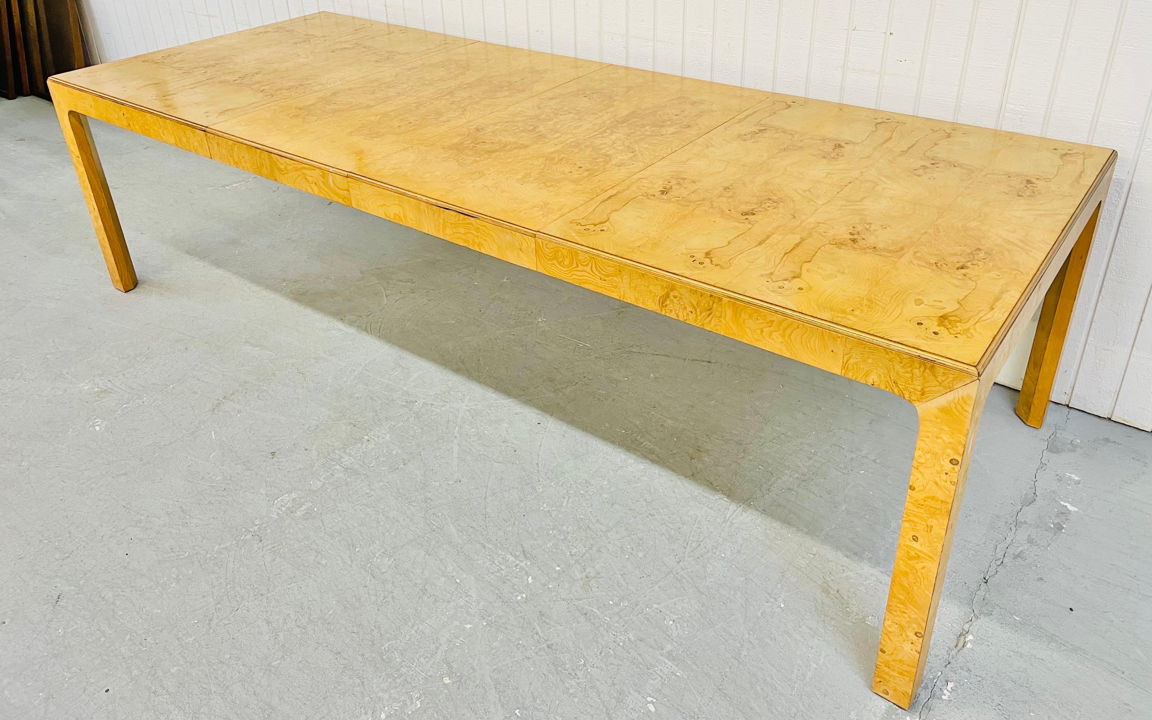 Late 20th Century Vintage Henredon Burled Wood Dining Table