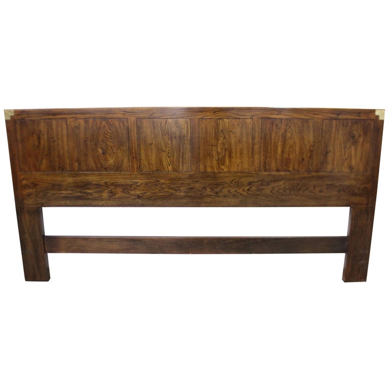Vintage Henredon Campaign Style King Size Headboard at 1stDibs