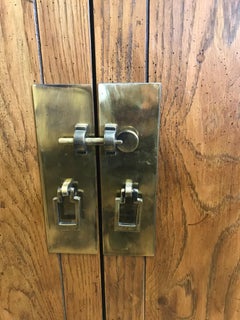 Vintage Henredon Campaign Style Server Credenza Cabinet