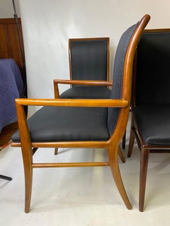 Vintage Henredon Cherry Saber Leg Dining Chairs in the Style of T. H. Robsjohn-G