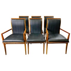 Vintage Henredon Cherry Saber Leg Dining Chairs in the Style of T. H. Robsjohn-G