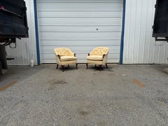 Vintage Pair of Cream Henredon Low Back Club Chairs