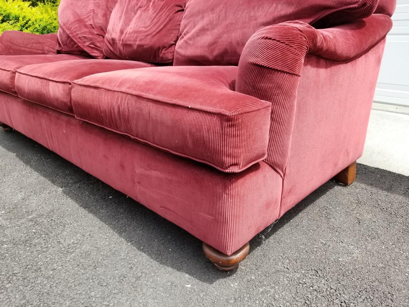 pink corduroy couch