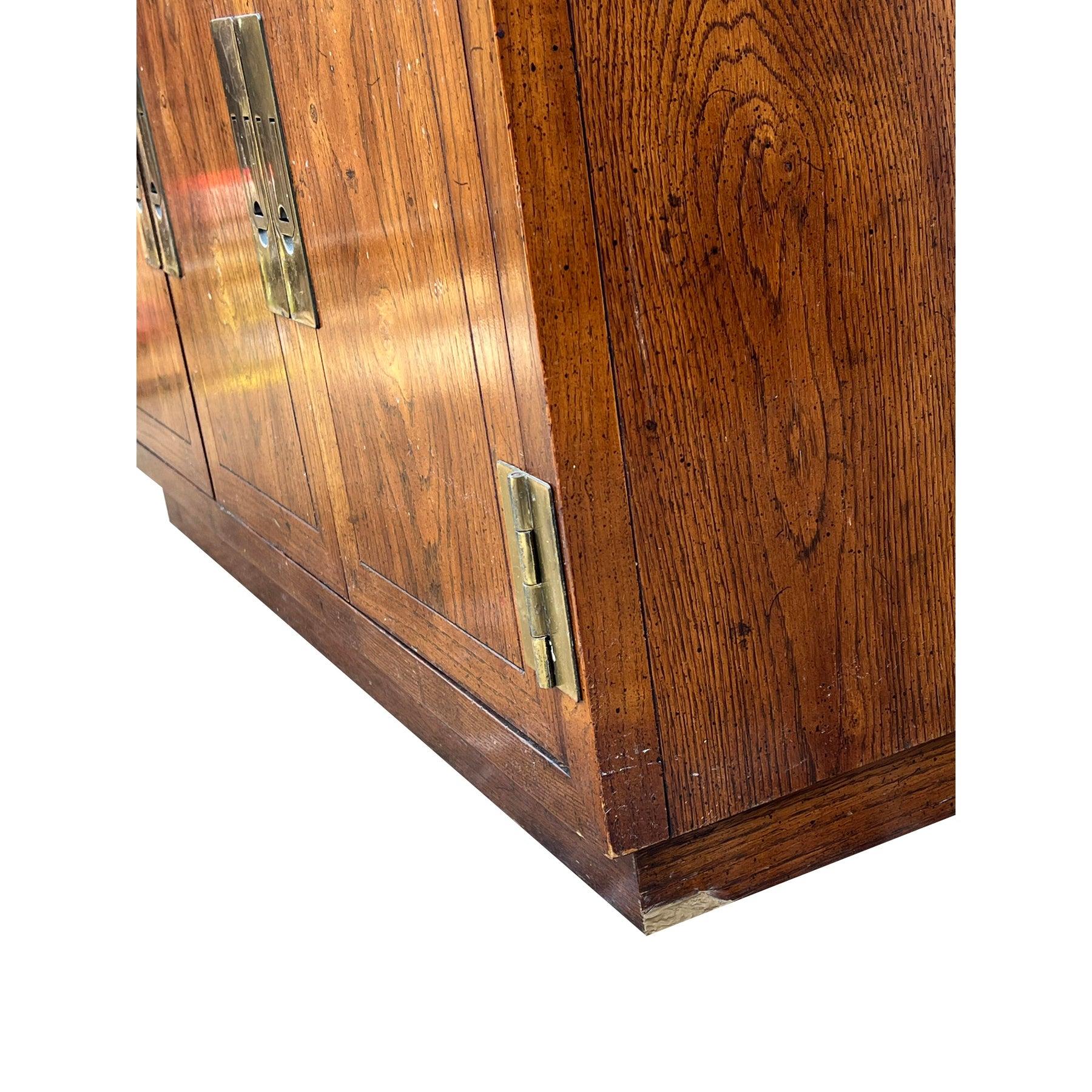 Vintage Henredon Dry Bar Cabinet in Campaign Style Scene 1 One 4