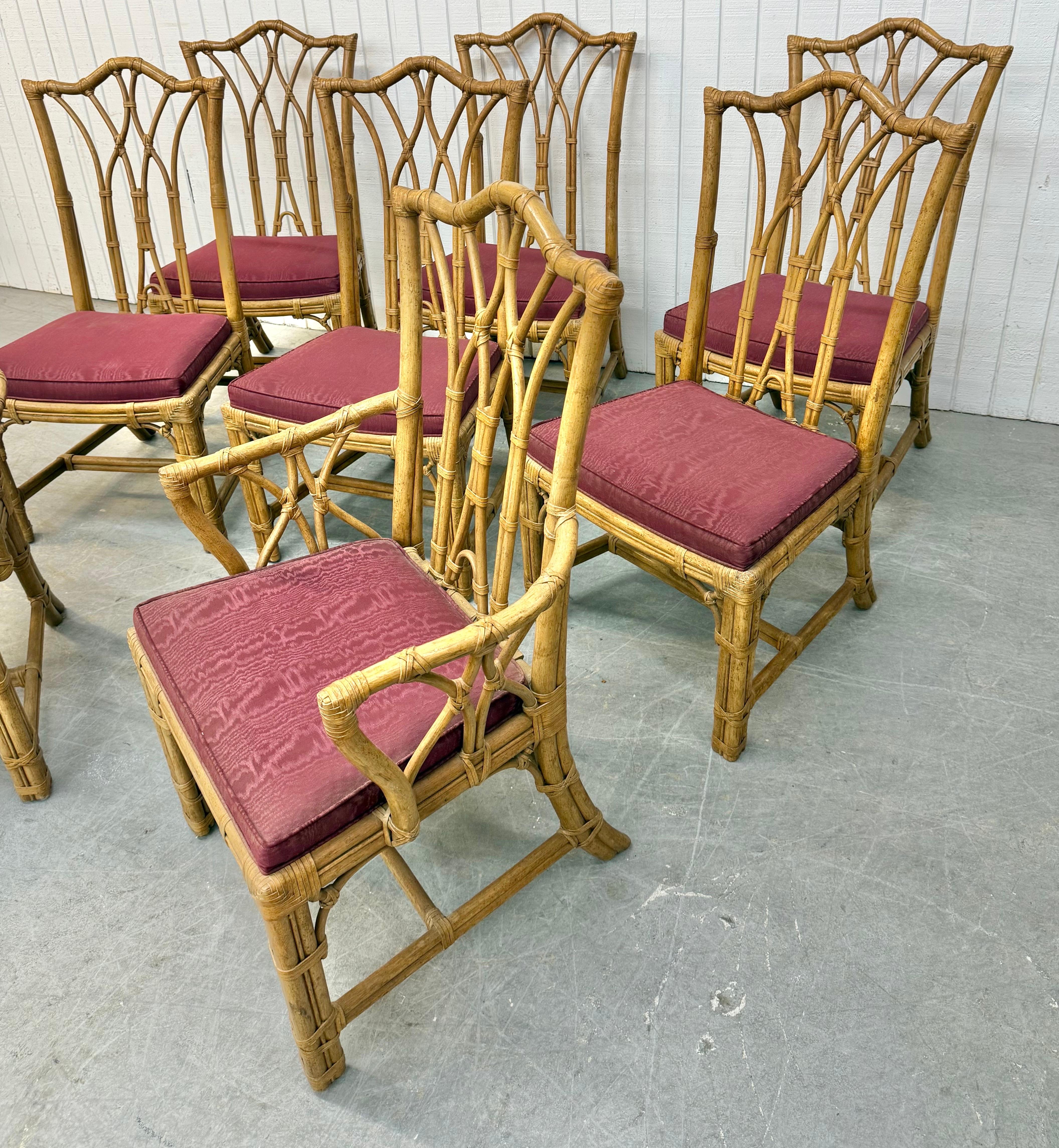 Vintage Henredon Faux Bamboo Esszimmerstühle - Satz von 8 (amerikanisch) im Angebot