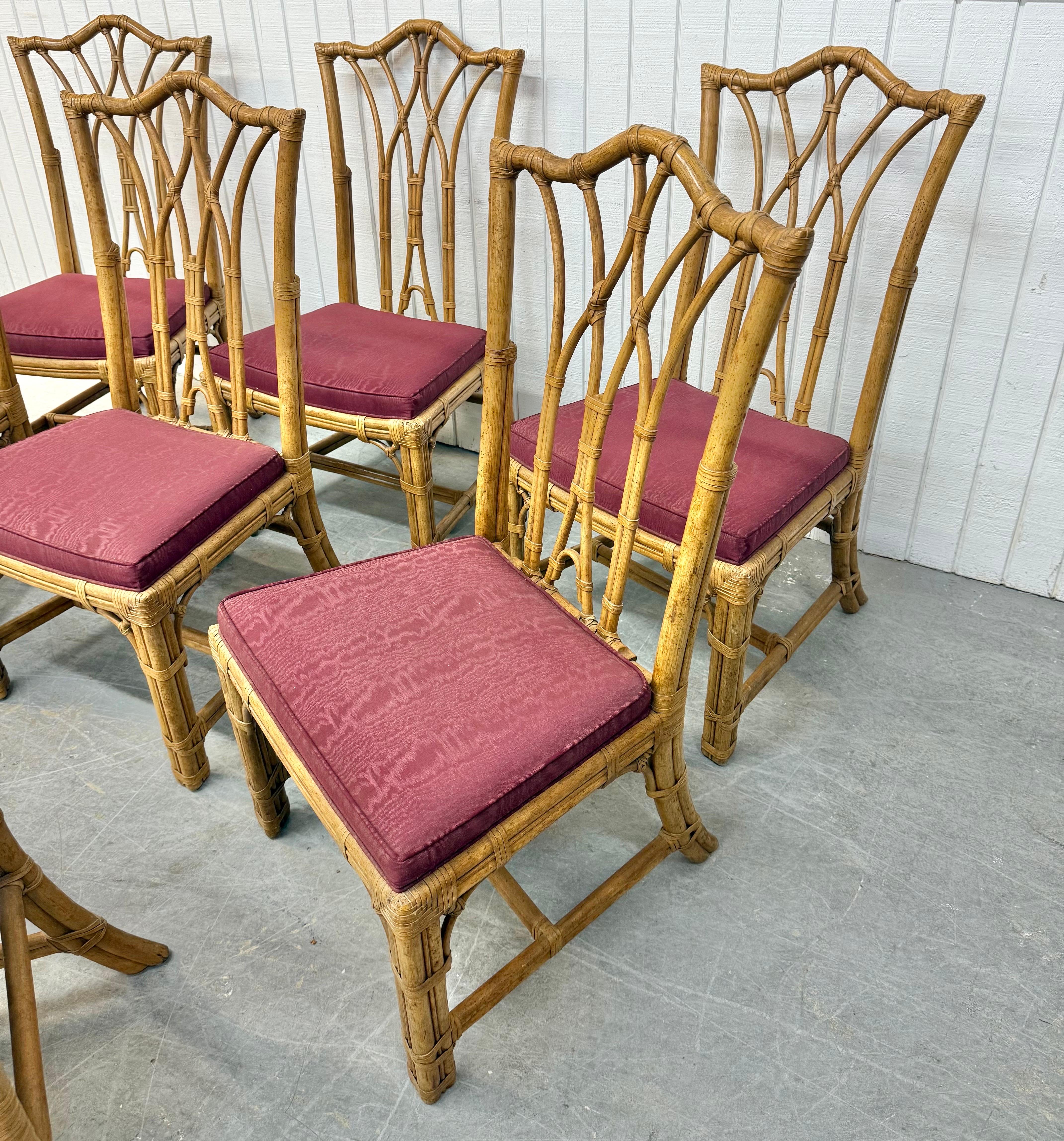 Vintage Henredon Faux Bamboo Esszimmerstühle - Satz von 8 (Ende des 20. Jahrhunderts) im Angebot