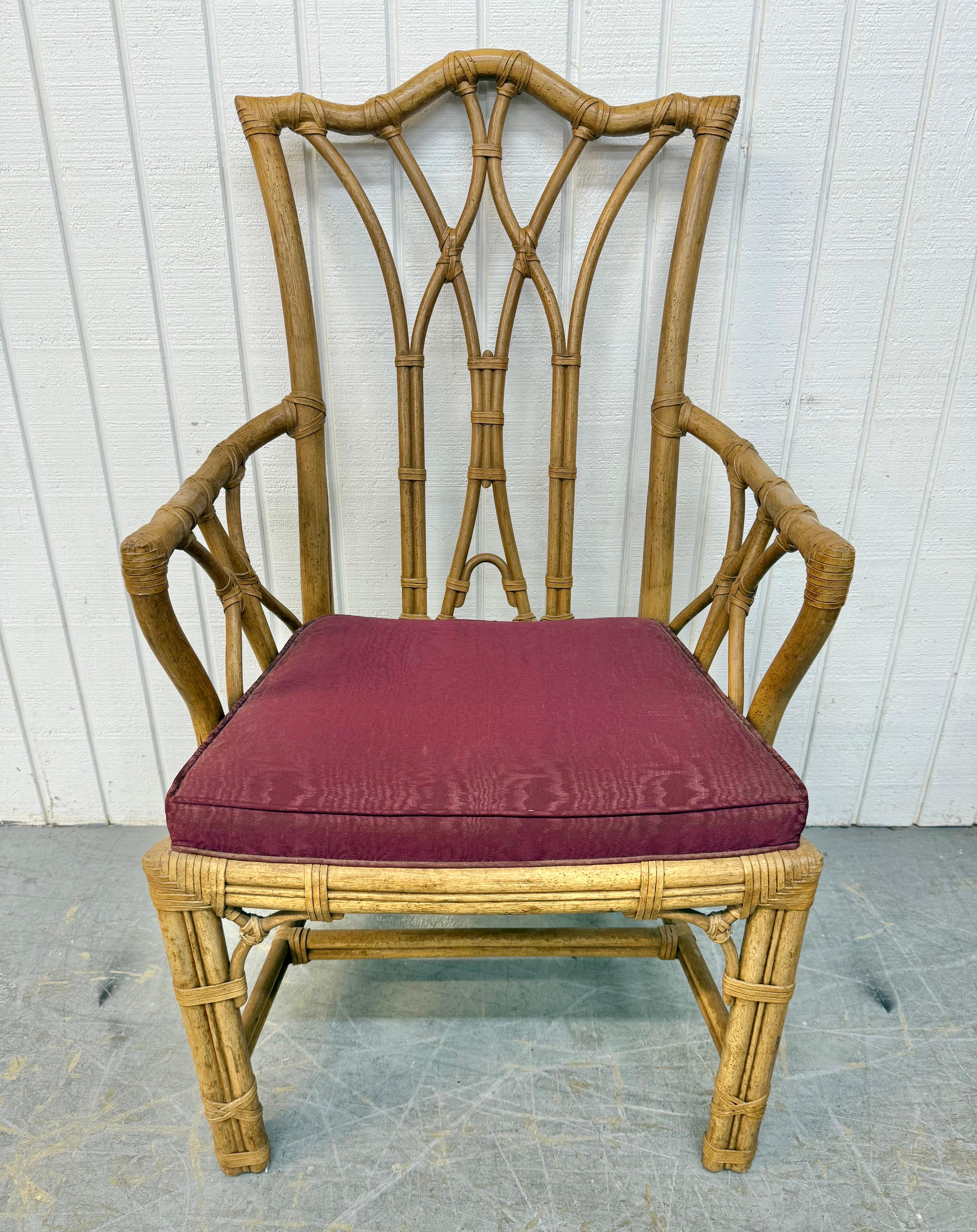 Vintage Henredon Faux Bamboo Esszimmerstühle - Satz von 8 (Polster) im Angebot