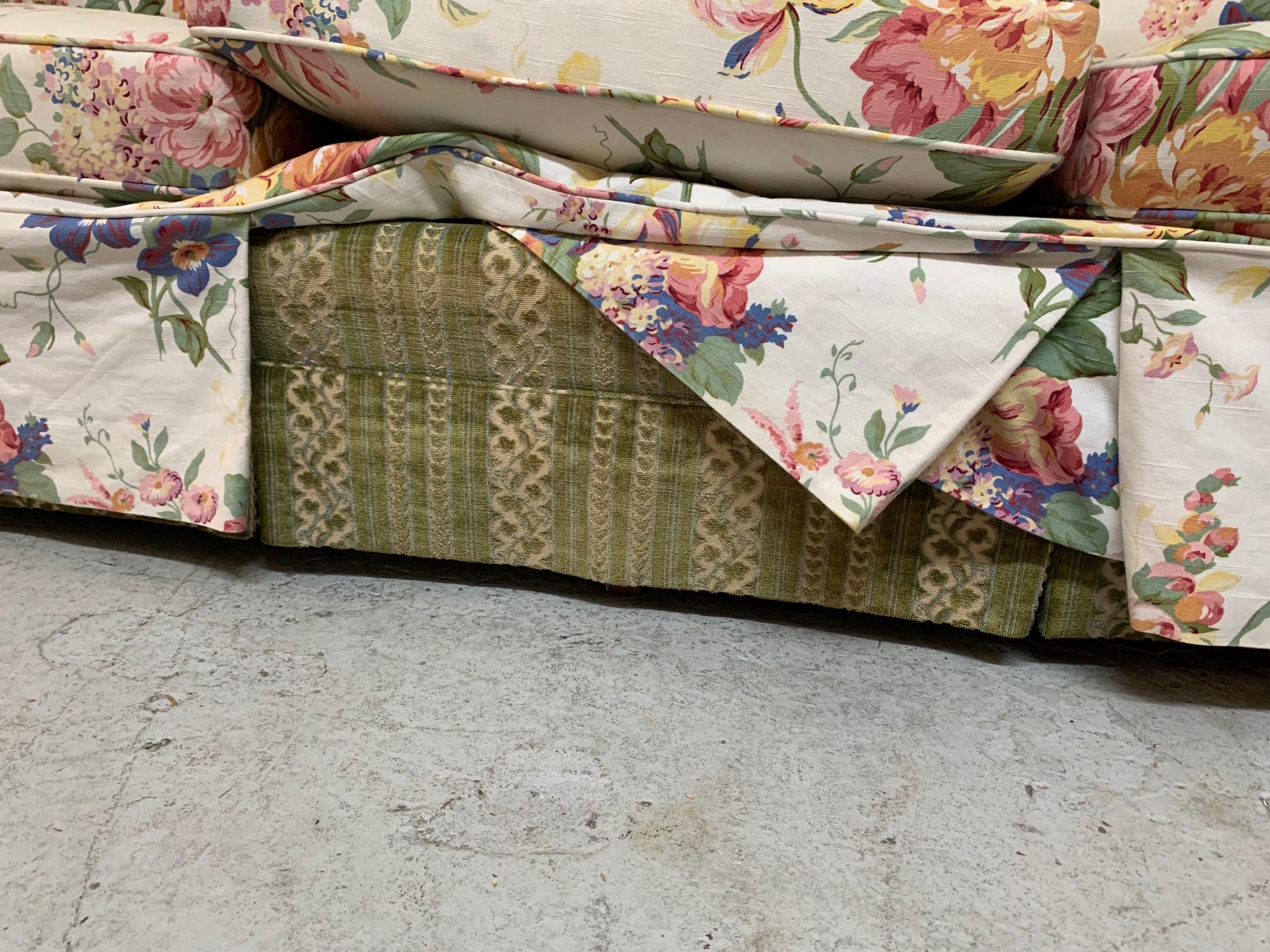 Mid-20th Century Vintage Henredon Ralph Lauren Floral Print Sofa