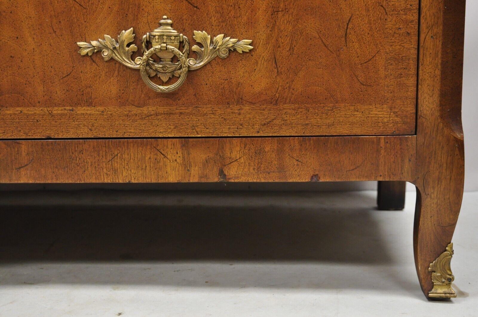 Vintage Henredon French Louis XV Style Walnut 9 Drawer Triple Dresser 4