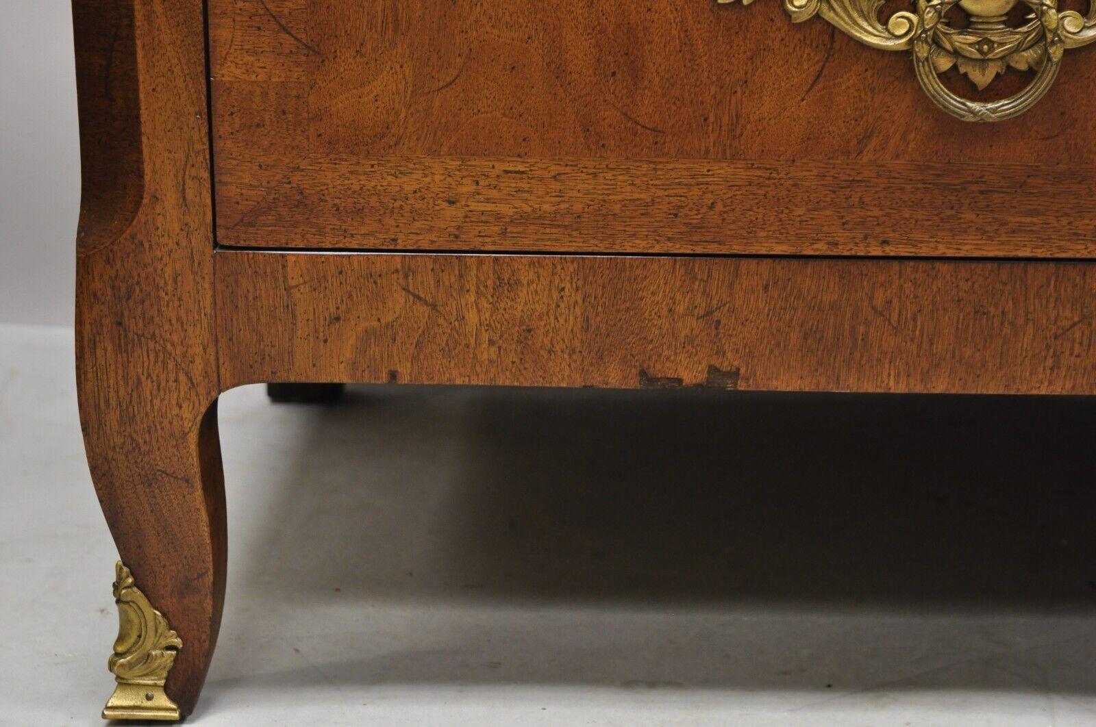 Vintage Henredon French Louis XV Style Walnut 9 Drawer Triple Dresser 3