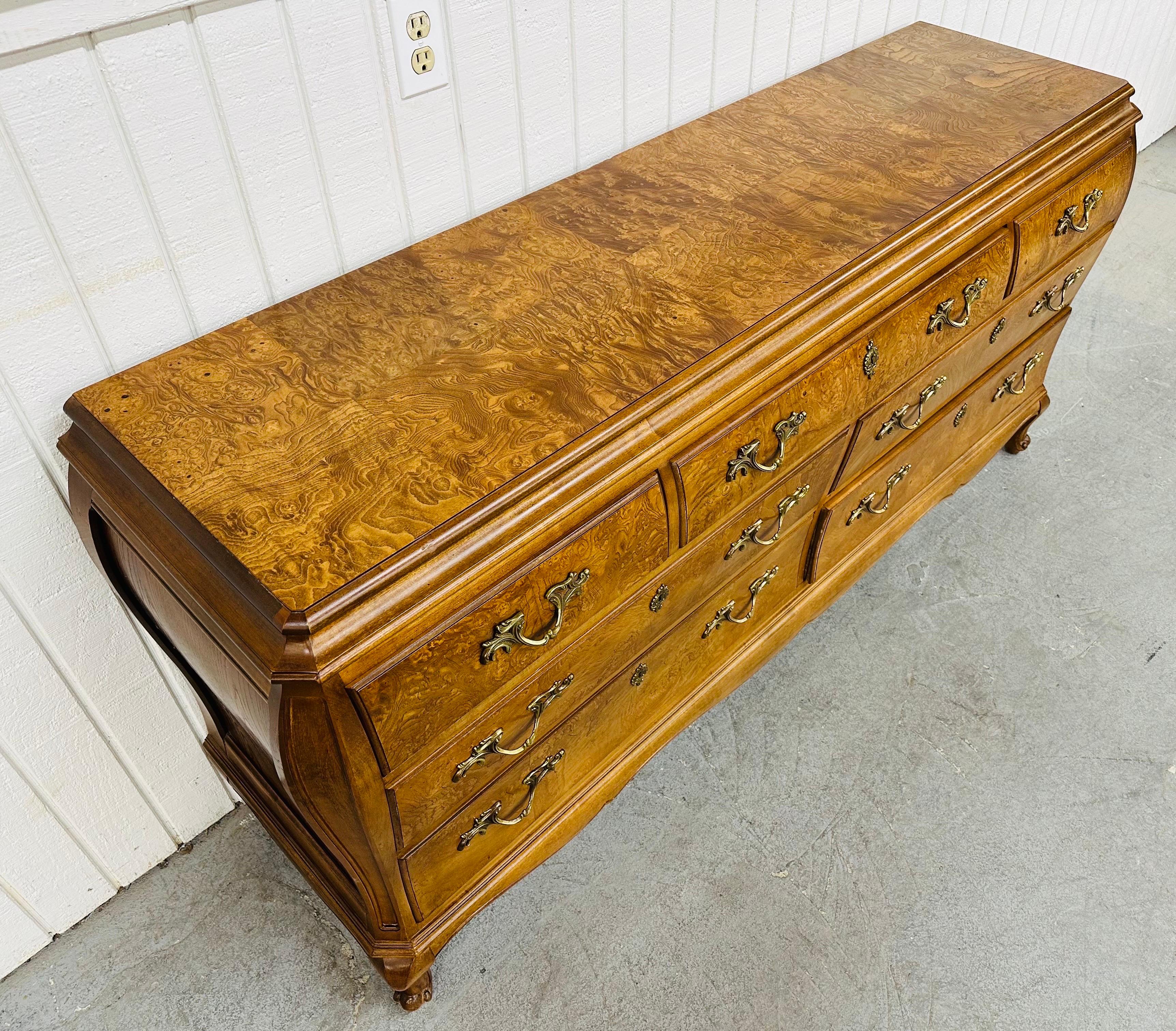 American Vintage Henredon French Provincial Burled Wood Dresser