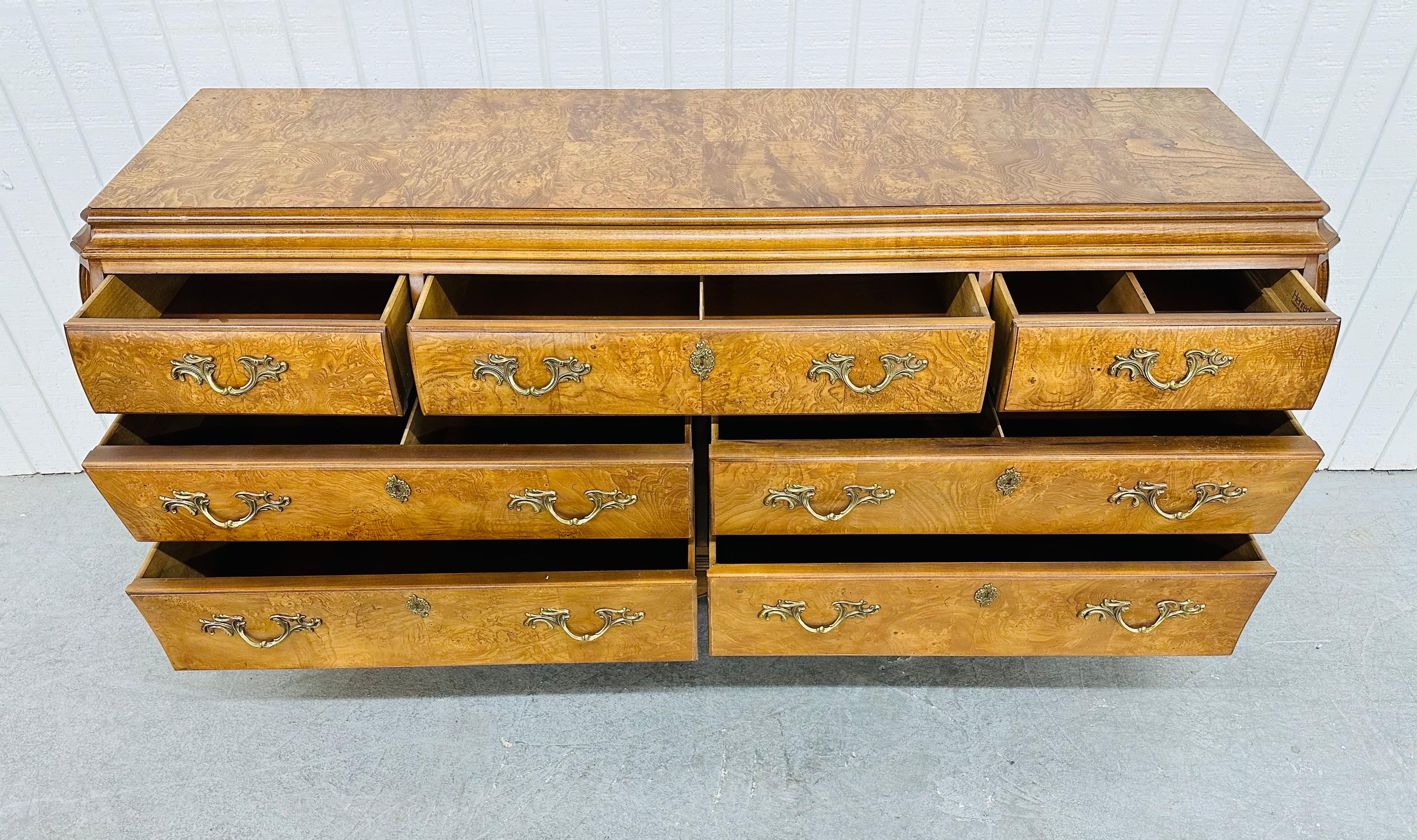 Vintage Henredon French Provincial Burled Wood Dresser For Sale 2