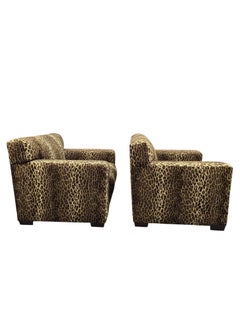 Vintage Henredon High Point Oversized Cube Club Chairs – Pair