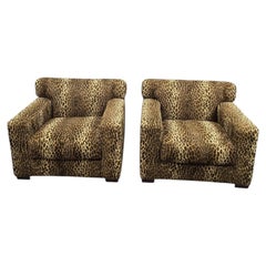 Vintage Henredon High Point Oversized Cube Club Chairs – Pair