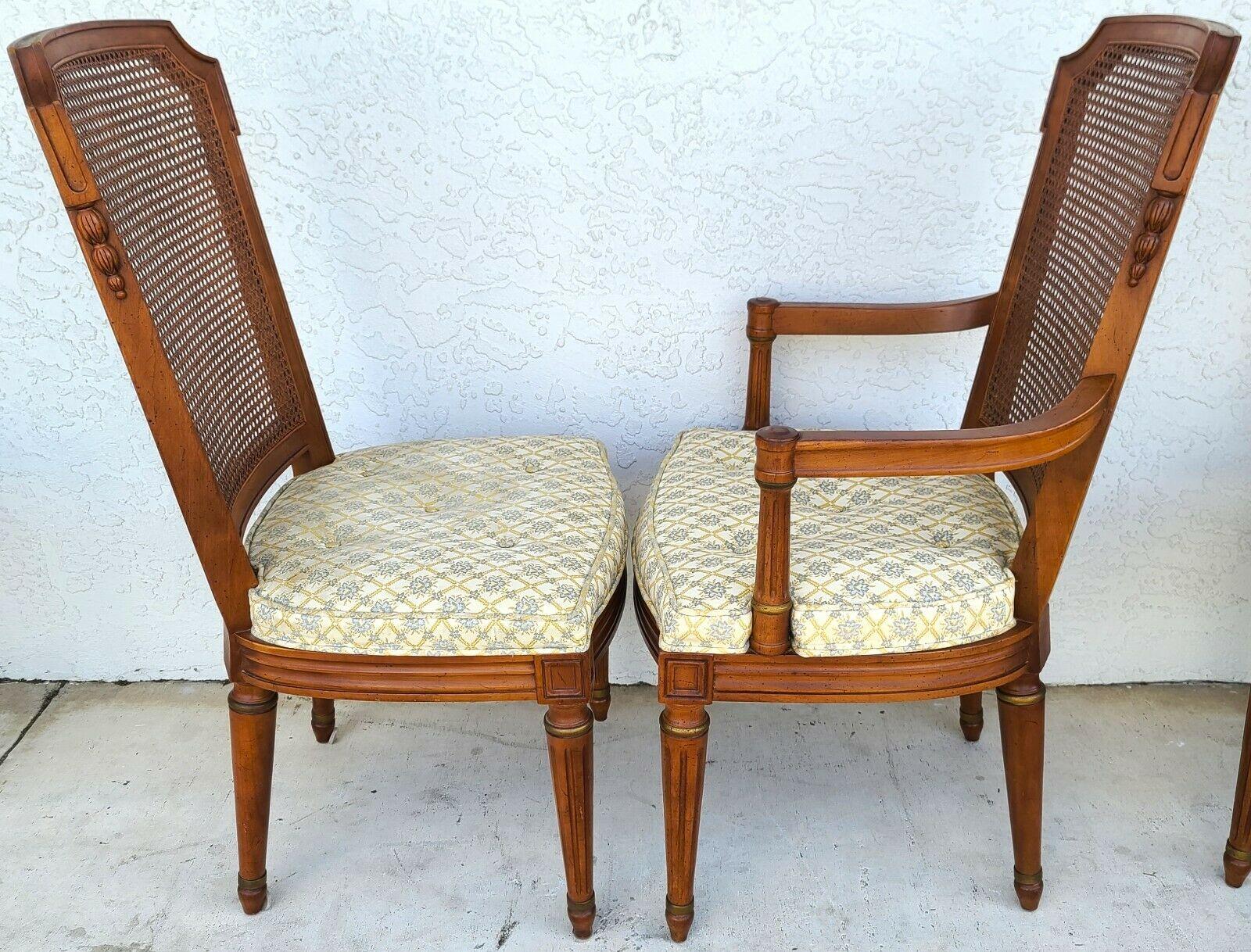 Mid-20th Century Vintage Henredon Italian Cane Back Dining Chairs - Set of 8