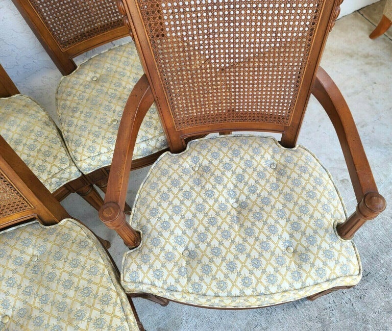 Vintage Henredon Italian Cane Back Dining Chairs Set of 8 at 1stDibs