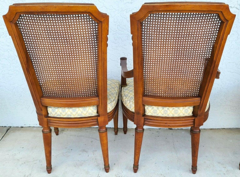 Vintage Henredon Italian Cane Back Dining Chairs Set of 8 at 1stDibs