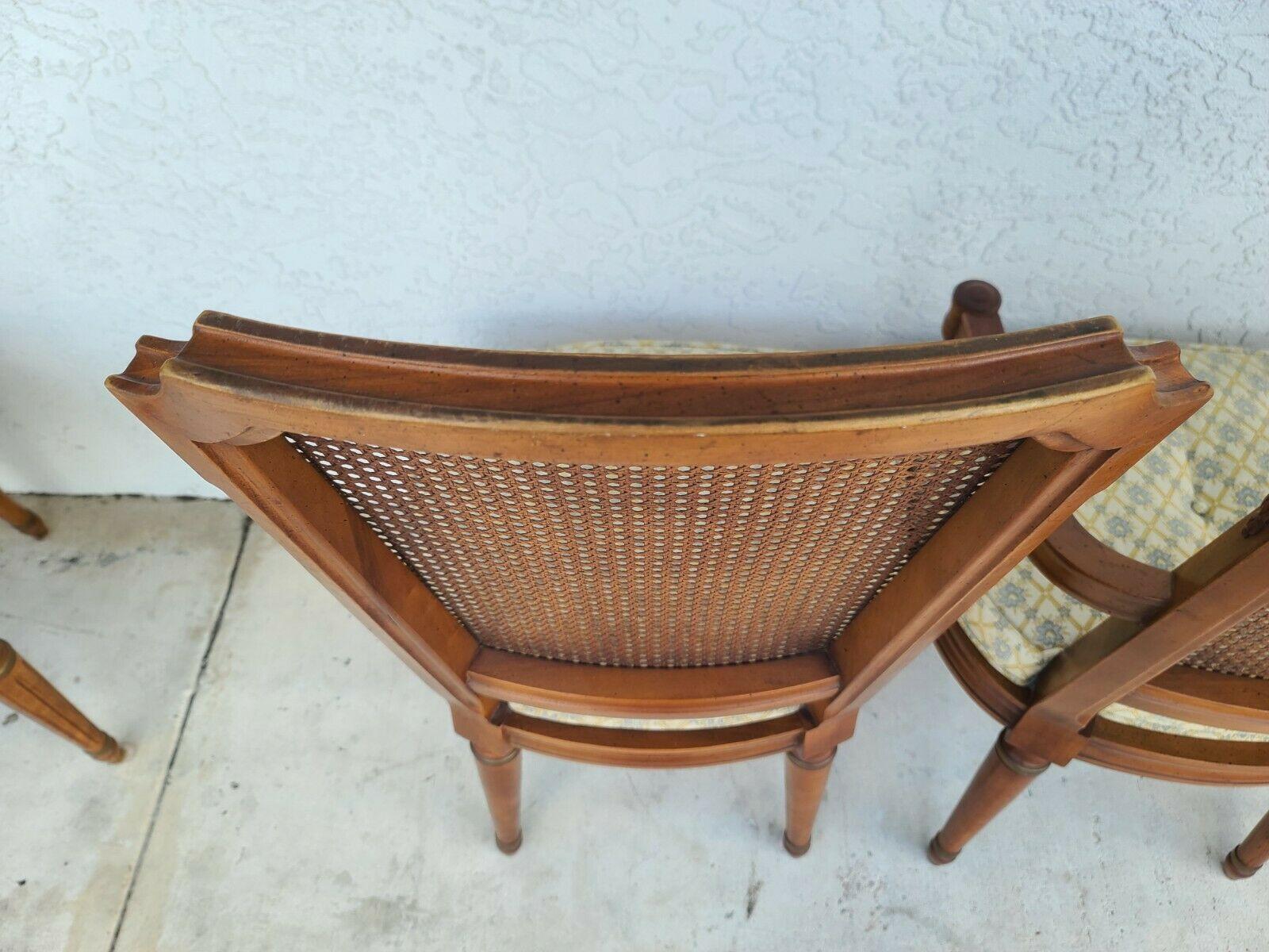 Vintage Henredon Italian Cane Back Dining Chairs - Set of 8 3