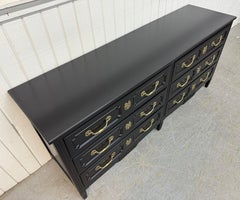 Vintage Henredon Italian Style Black Painted Double Dresser