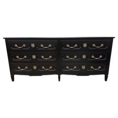 Vintage Henredon Stile Italiano Dipinto di Nero Comò Doppio