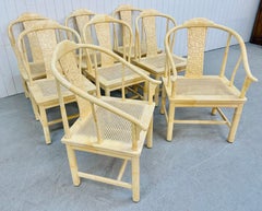 Vintage Henredon Ivory Lacquered Dining Chairs - Set of 8