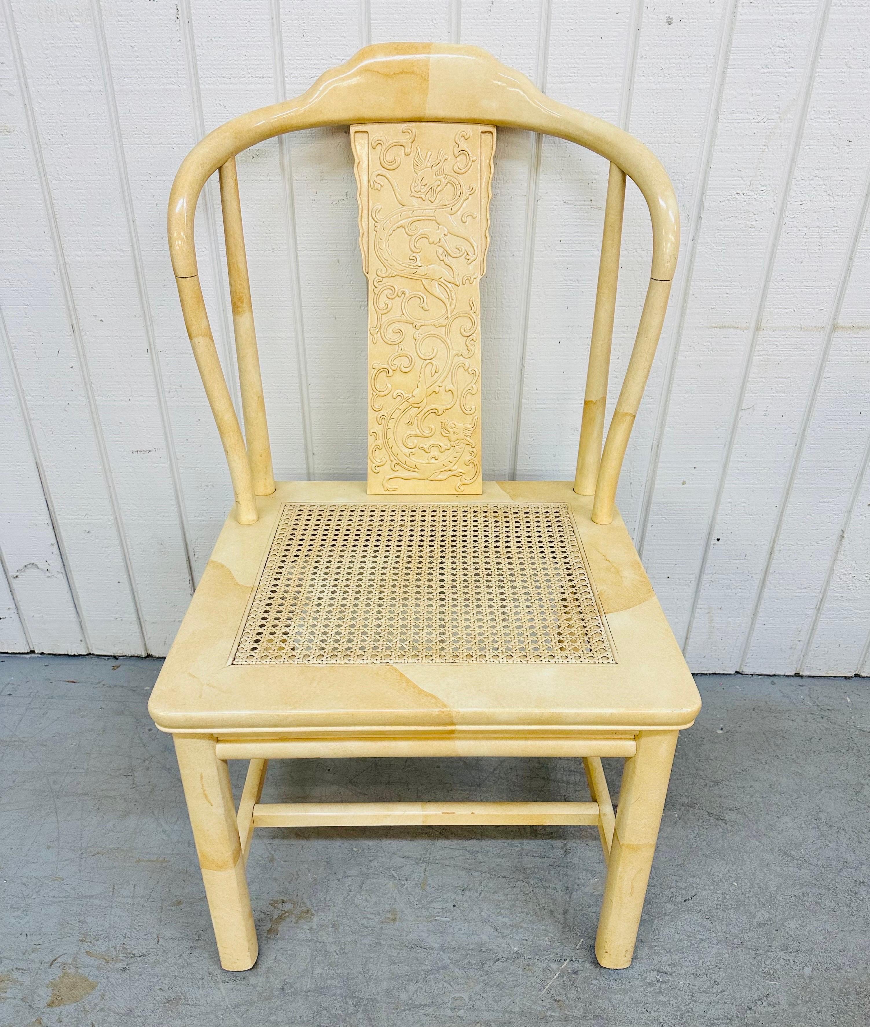 Vintage Henredon Ivory Lacquered Dining Chairs - Set of 8 In Good Condition In Clarksboro, NJ