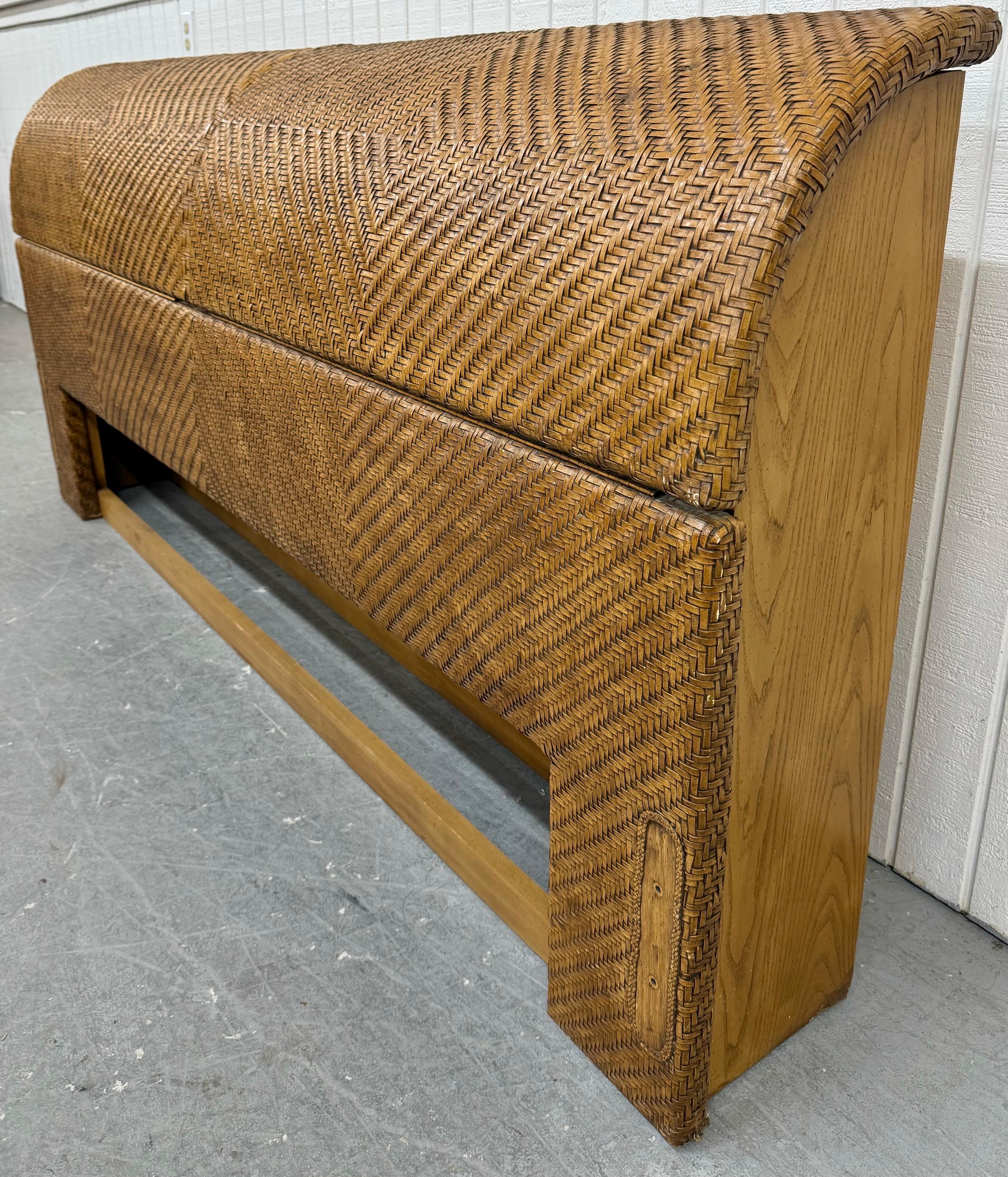 Modern Vintage Henredon Leather King Size Headboard For Sale