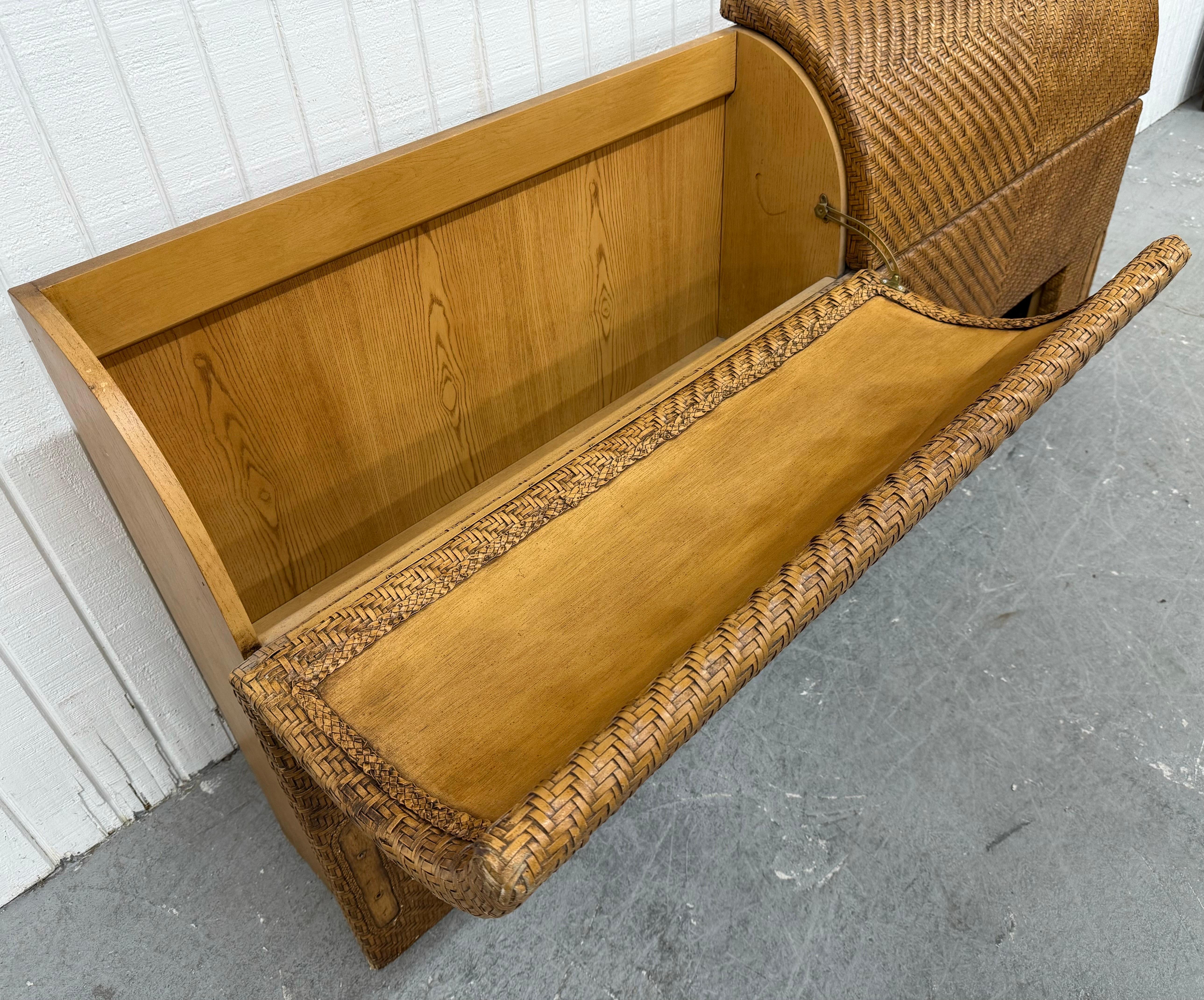 American Vintage Henredon Leather King Size Headboard For Sale