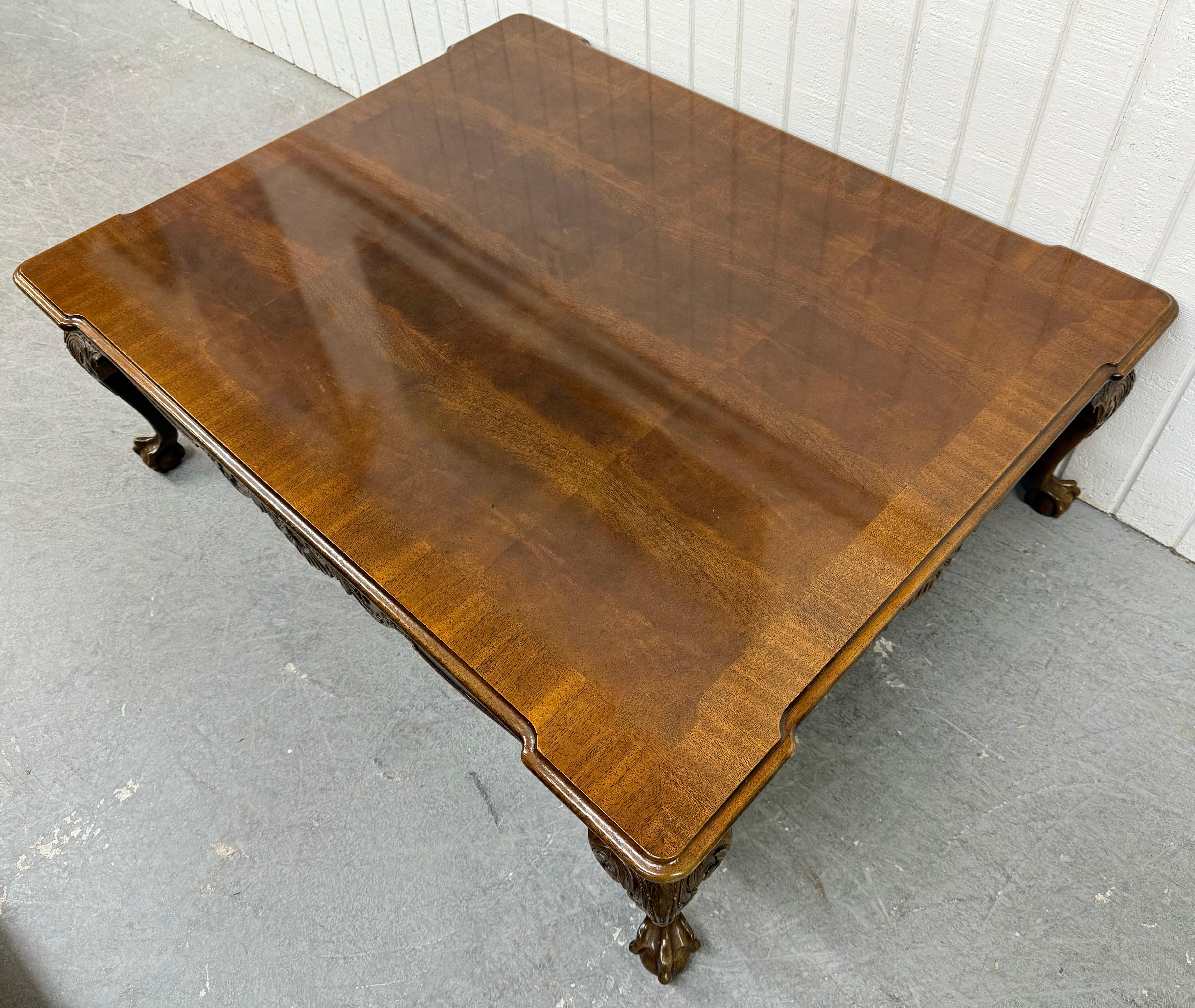 Chippendale Vintage Henredon Mahogany Ball & Claw Coffee Table