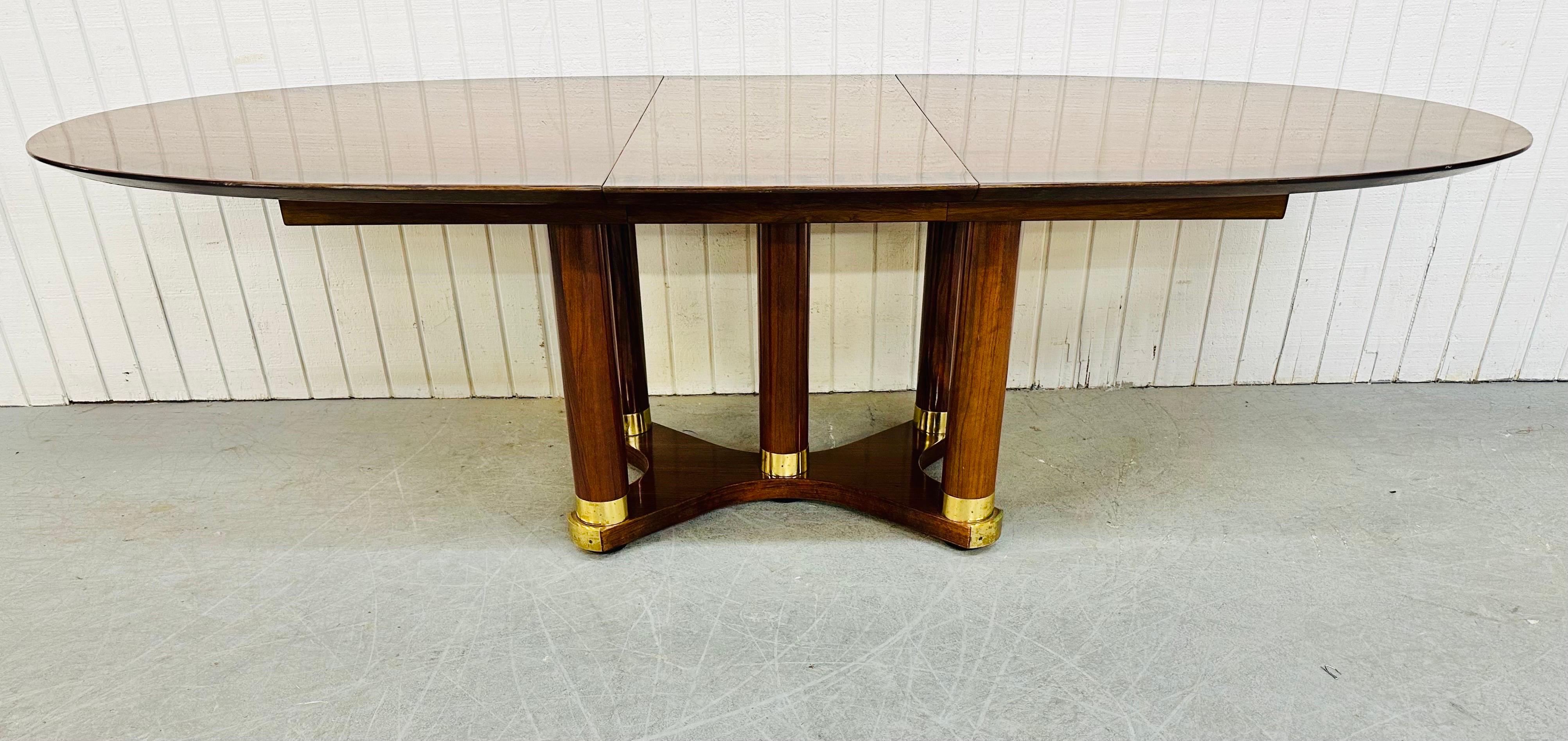 American Vintage Henredon Oval Banded Mahogany Dining Table