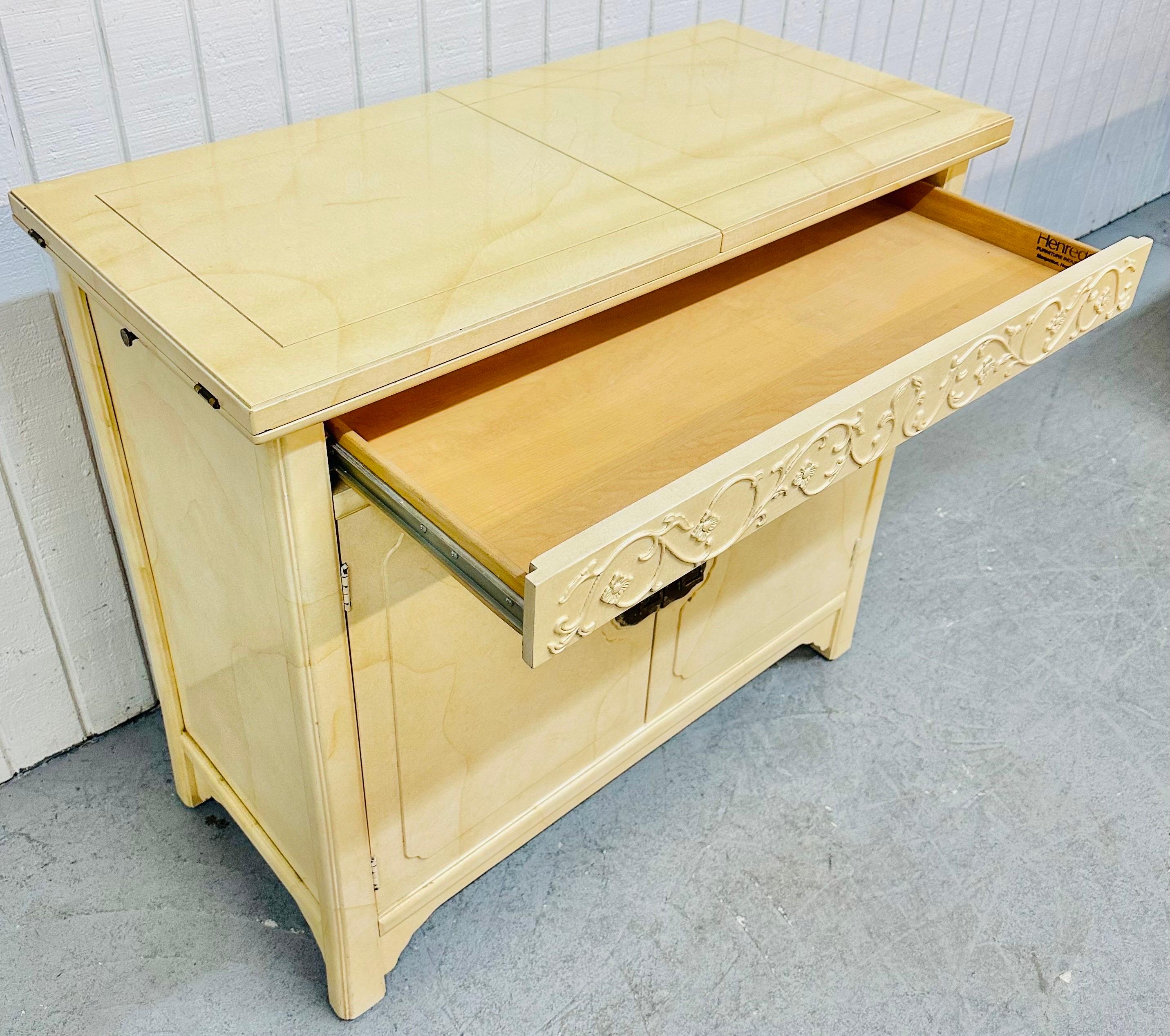Post-Modern Vintage Henredon “Plan 2” Lacquered Bar Cabinet