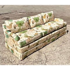 Vintage Henredon Printed Lily Sofa