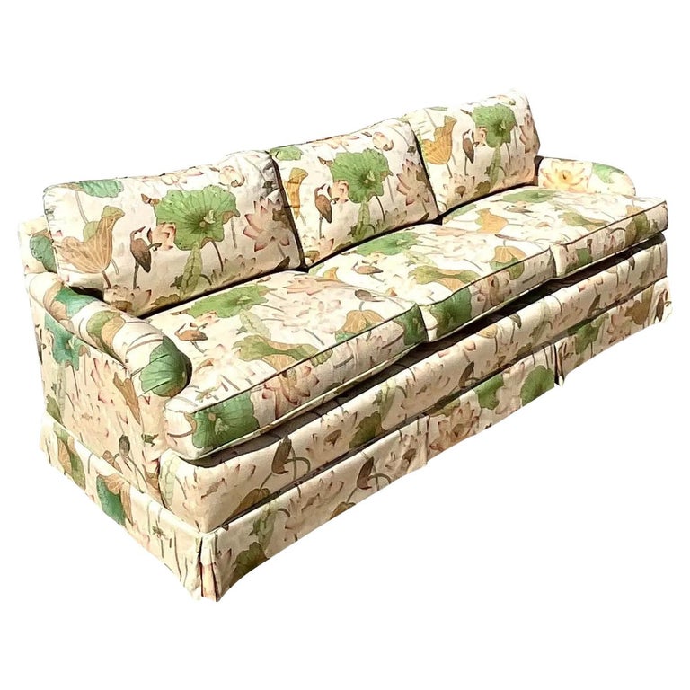 Vintage Henredon Printed Lily Sofa at 1stDibs